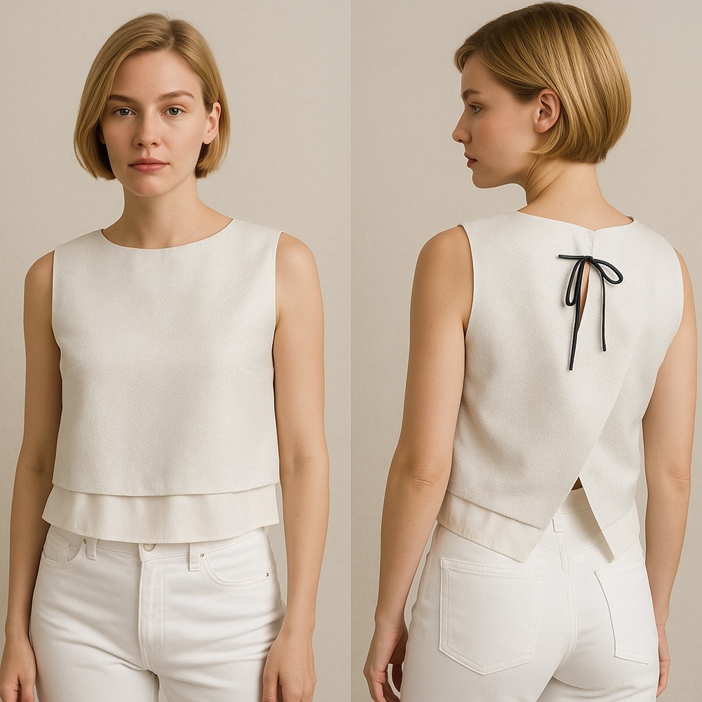 Maje metallic silver open back top size 1